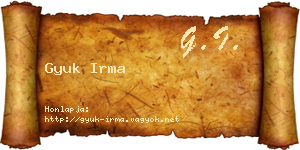 Gyuk Irma névjegykártya